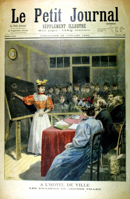 Paris, young girls take their examinations at the town hall (Hotel de Ville)