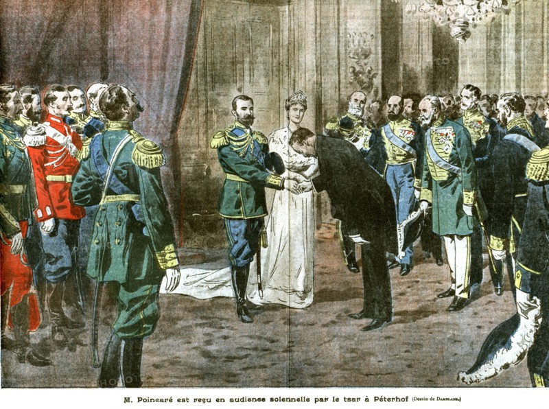 M. Poincaré est reçu en audience solennelle par le Tsar Nicolas II
