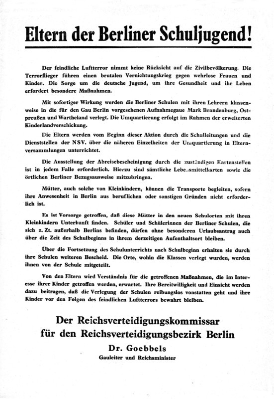 Poster signed by Goebbels