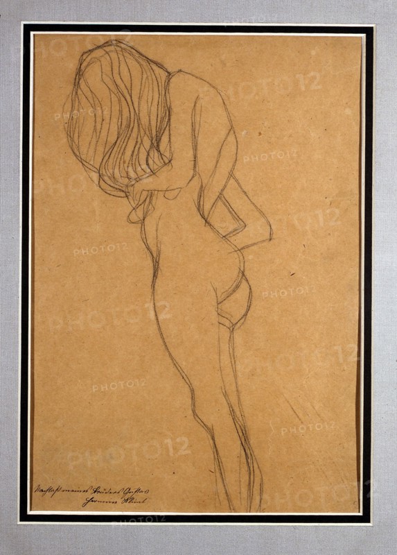 Klimt, étude d'un nu de femme debout