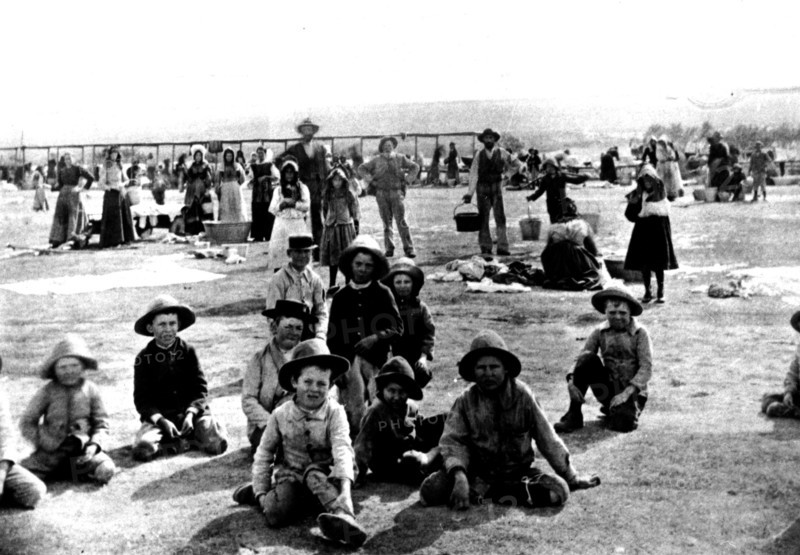 Guerre des Boers, camp de réfugiés à Prétoria, la toilette