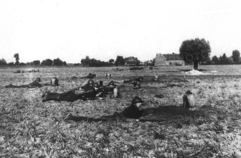 France, front français, infanterie pendant une attaque, octobre 1939