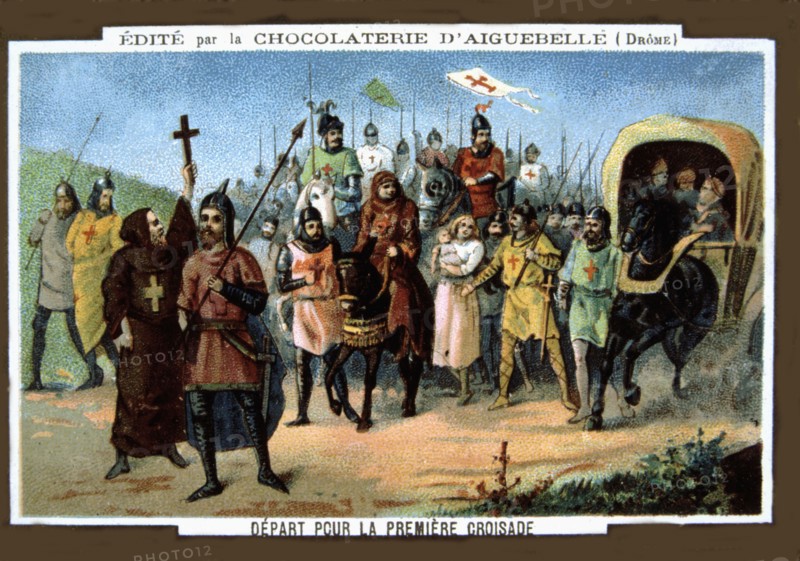 Publicité pour le chocolat d'Aiguebelle, Les Croisades : France, Départ pour la première croisade (1096-1099),