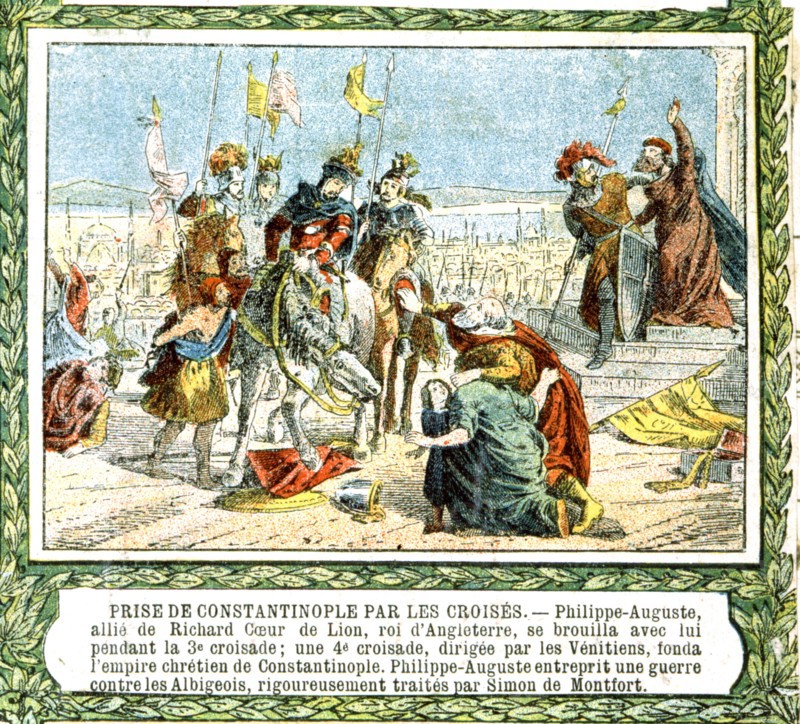 Imagerie populaire,Troisième croisade (1189-1192), prise de Constantinople par les croisés