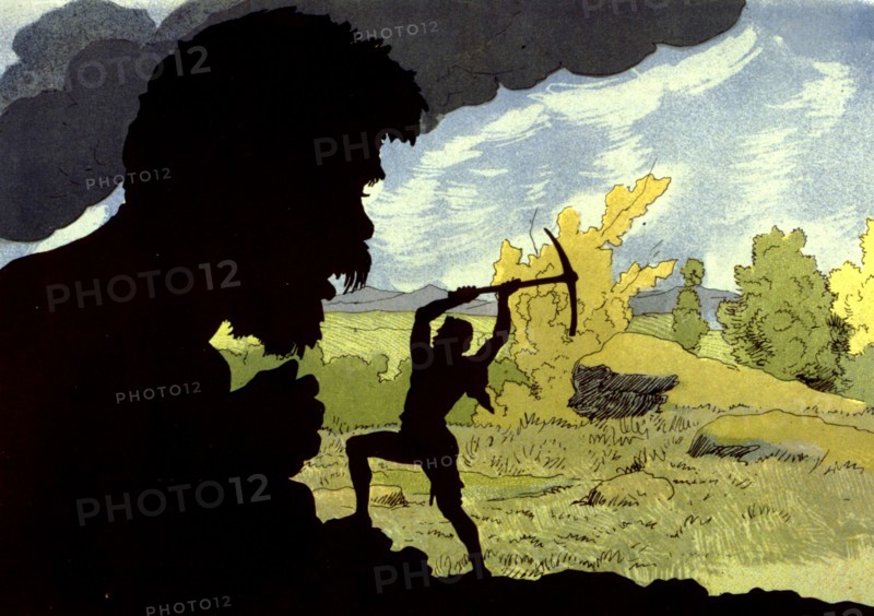 Le rêve de Joël, Poème et musique de Georges Fragerolle, Illustrations de Louis Bombled, Joël et le rocher