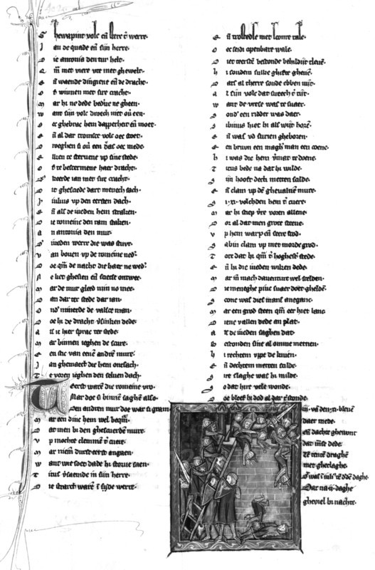 Maerlant, Rijmbijbel (rhyming Bible): Siege scene (Jerusalem)