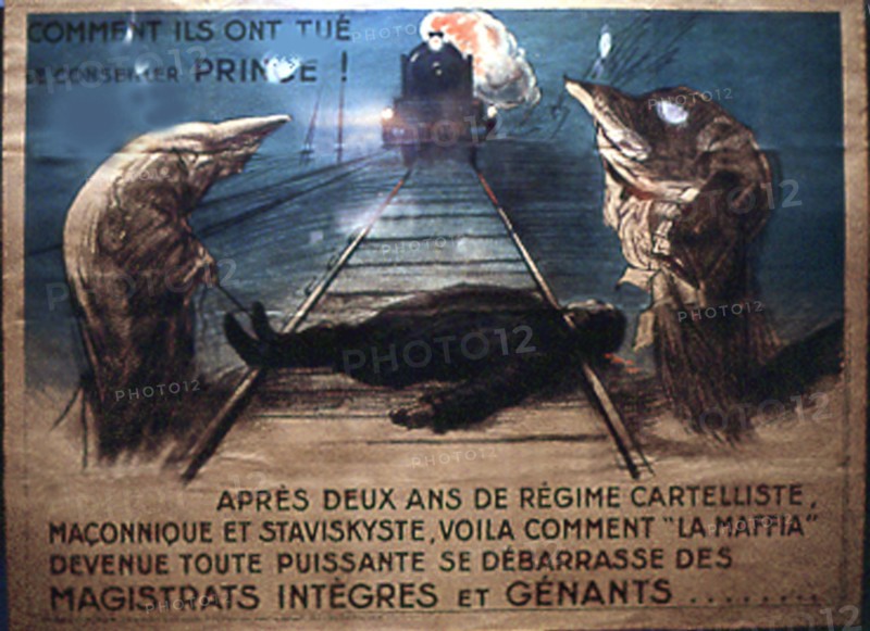 Affiche politique contre le cartel des gauches et antimaçonnique