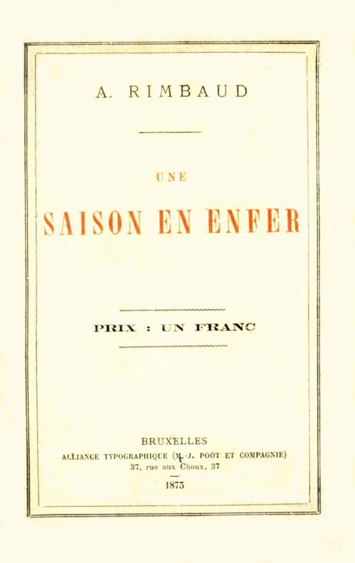 Couverture "d'Une saison en enfer" d'Arthur Rimbaud