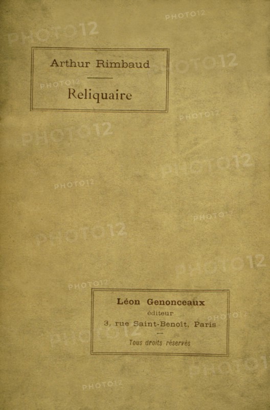 Couverture de"Reliquaire" d'Arthur Rimbaud