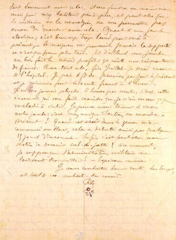 Handwritten letter by Arthur Rimbaud