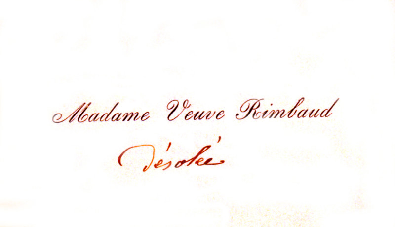 Lettre manuscrite adressée à Arthur Rimbaud (1854-1891)