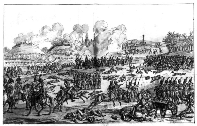 Dessin anonyme, Bataille de la Moskowa (près du village de Borodino, Russie)