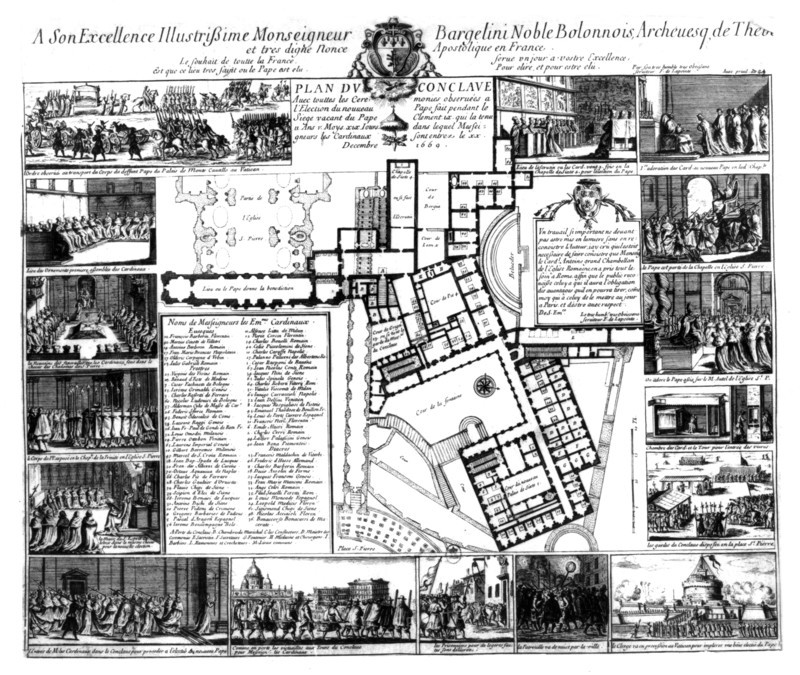 Gravure de F. Lapointe, Plan du conclave