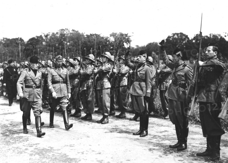 Mussolini during the foundation of a new city on the drained Pontine Marshes