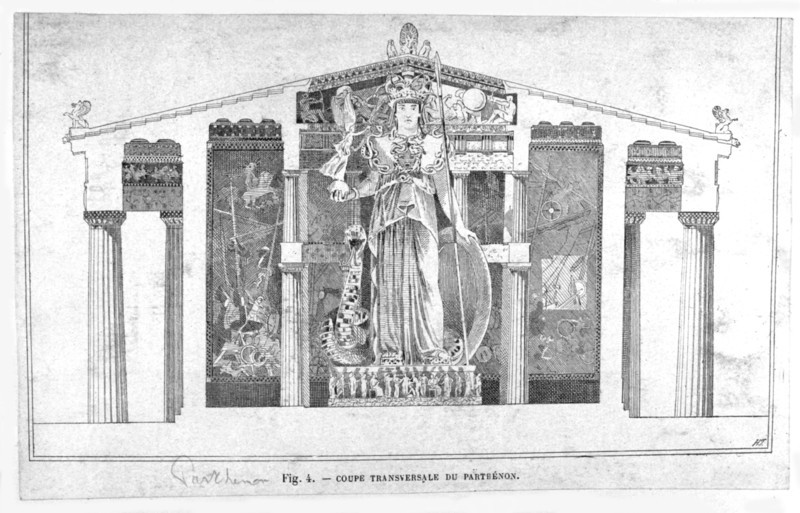 Cross section of the Parthenon, Athens