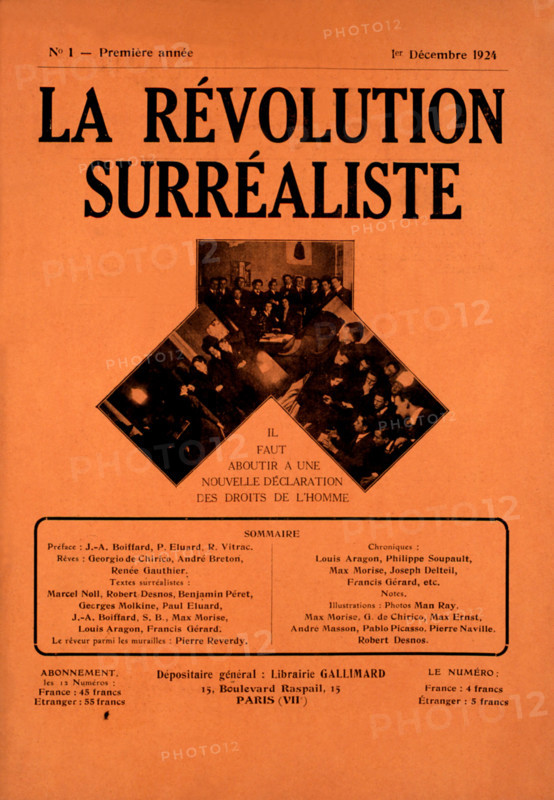 Cover of the first issue of "La révolution Surréaliste"
(The surrealist revolution)