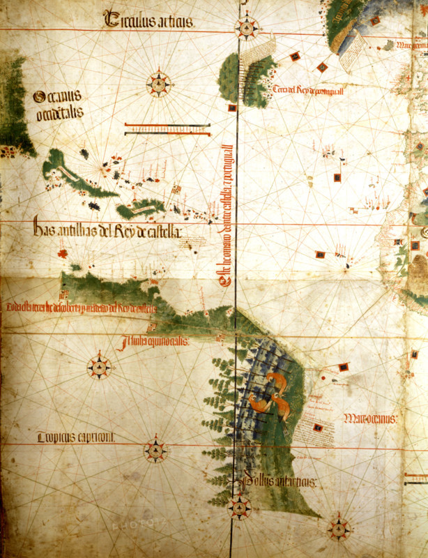 Carte portugaise, dite de Cantino, 16ème siècle