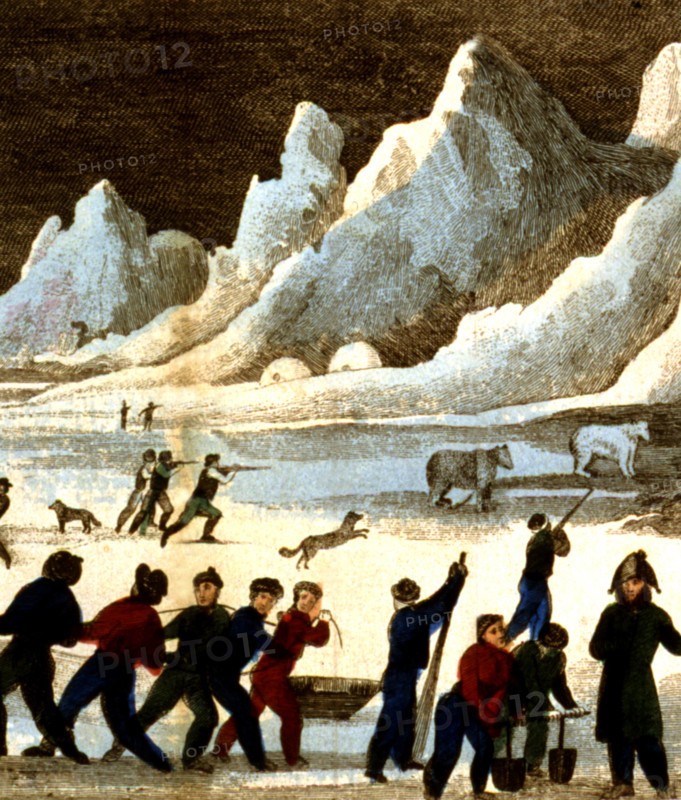Eskimo family, in "Narrative of a voyage by Captain Ross in the years 1829 to 1833, who discovered a north-west passage from the Eastern to the Western ocean".