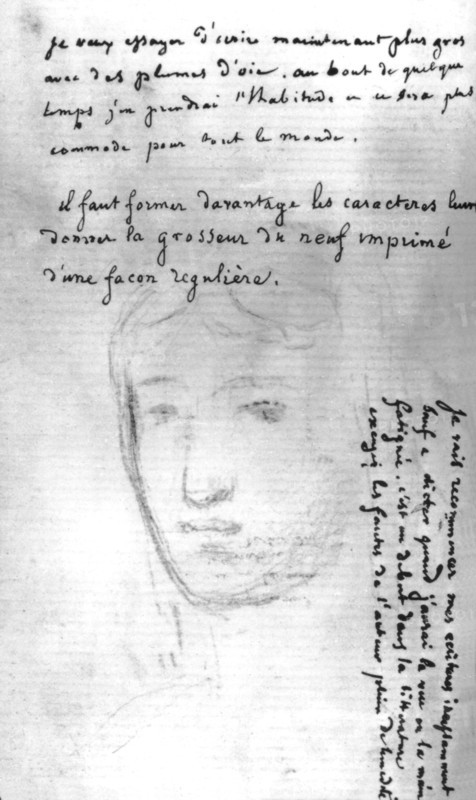 Théophile Gautier's last autograph lines, written in  Neuilly