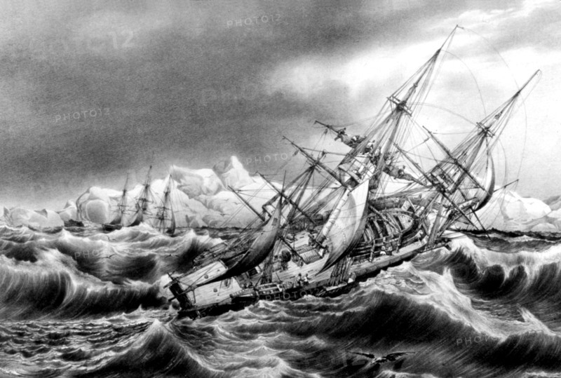 Polar landscape, in 'Journey to the South pole and Oceania'