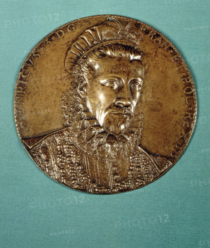 Médaille en bronze par Germain Pilon. Henri III (1551-1589)