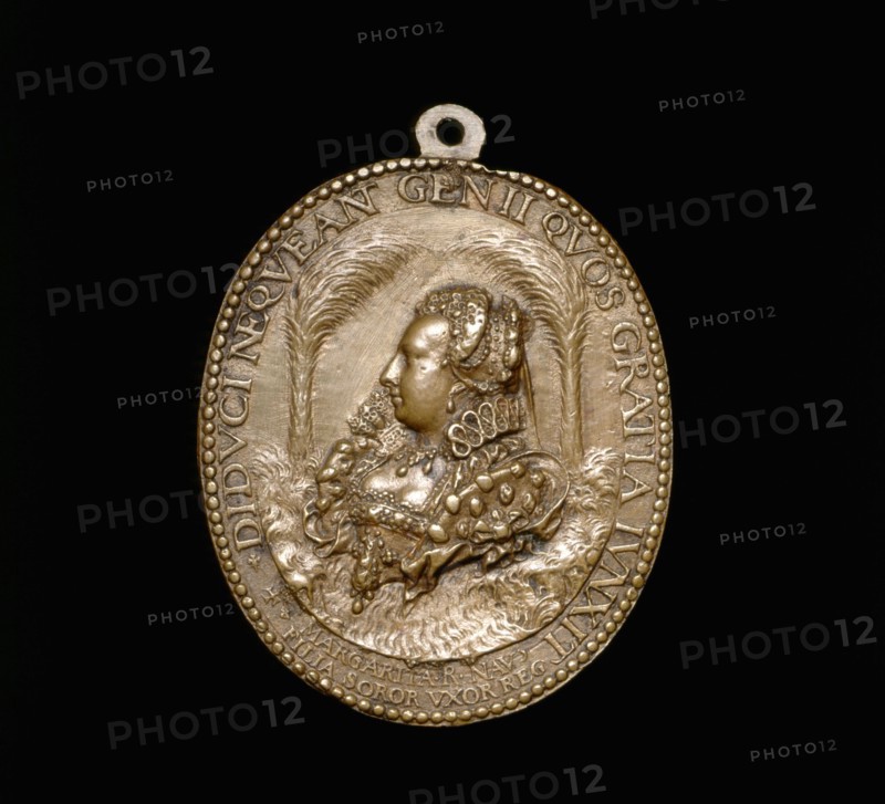 Médaille en argent. Marguerite de Valois, dite la Reine Margot (1553-1615)