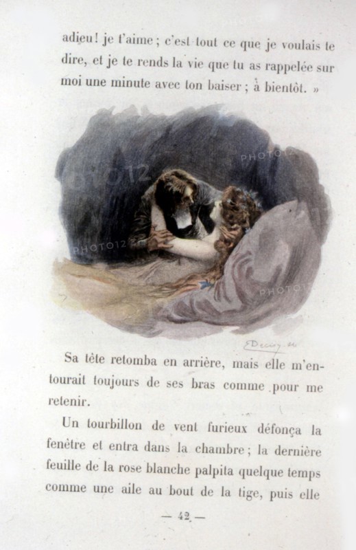 La morte amoureuse. Lithographie d'après A. P. Laurens
