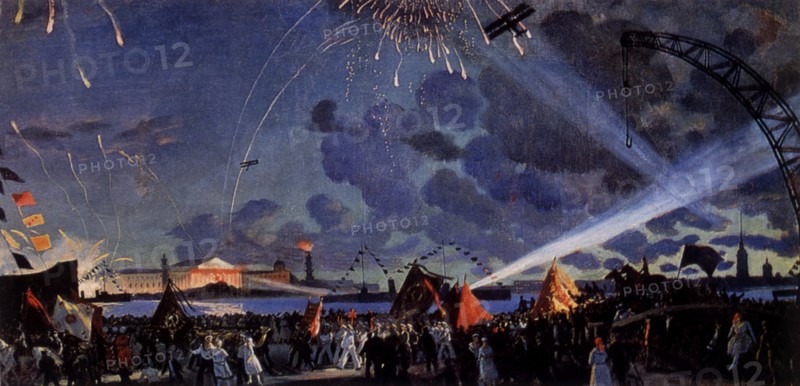 Kustodiev, Nuit de gala sur la Neva (Saint-Petersbourg)