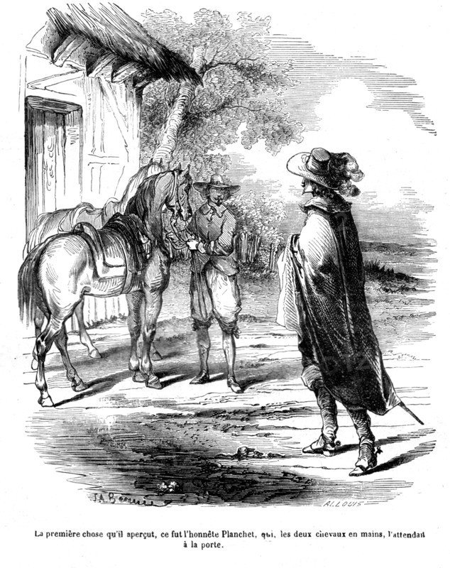 Les trois mousquetaires, D'Artagnan et Planchet