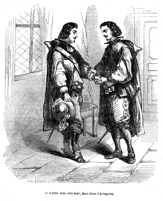 The Three Musketeers, Athos with d'Artagnan