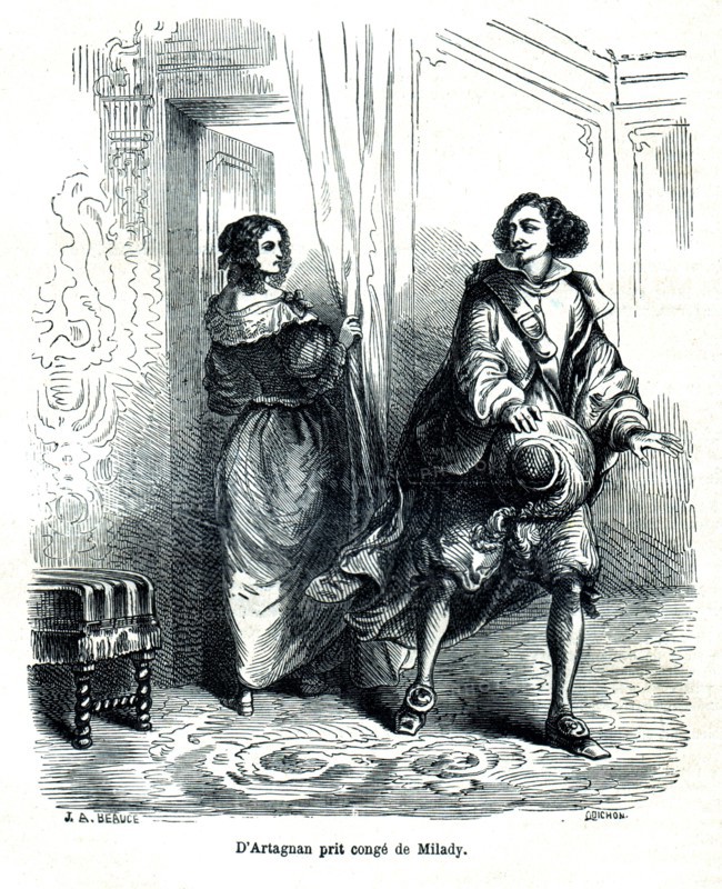 The Three Musketeers, D'Artagnan with Milady