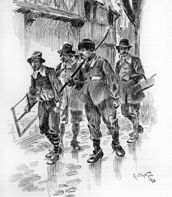 Illustration de R. de la Nézière. "Vingt ans après" (suite de "Les trois mousquetaires").