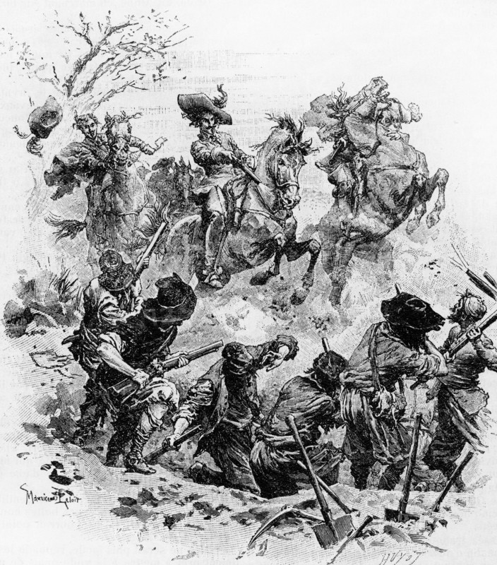 Les trois mousquetaires. Gravure 19e