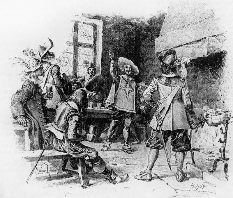 Les trois mousquetaires. Gravure 19e