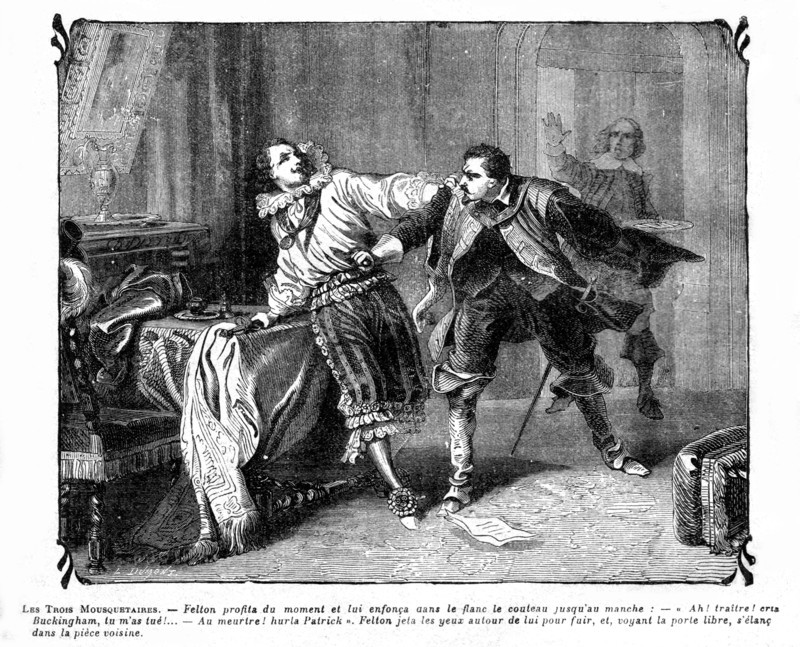 The Three Musketeers. Engraving 19th C.