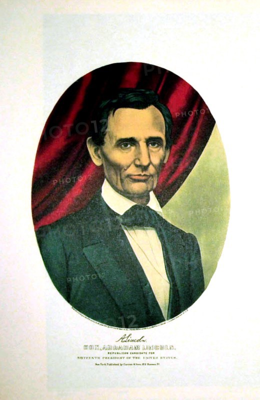 Lithographie de Currier and Ives, Le président Abraham Lincoln
