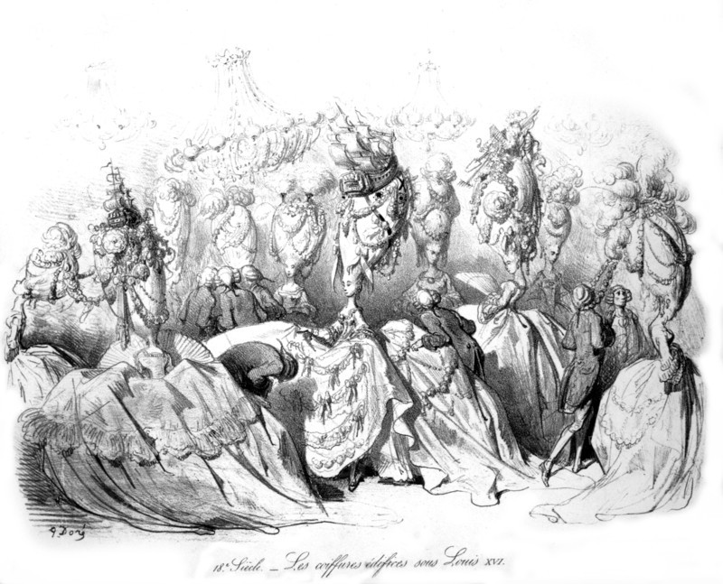 Doré, Elaborated hairstyles under the reign of Louis XVI