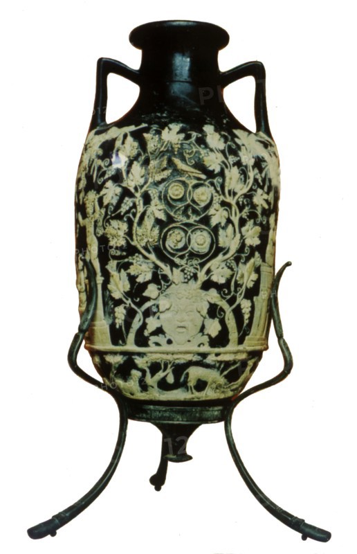 Blue glass vase from Pompei