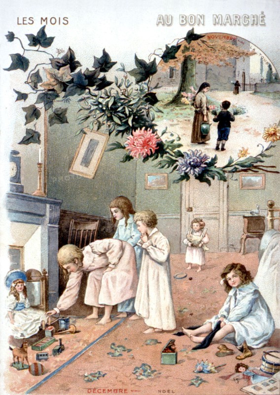 Advertising chromolithograph published by the French department store "Le Bon marché"