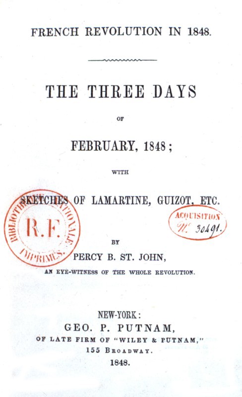 Flyleaf of a book on the 1848 French Revolution