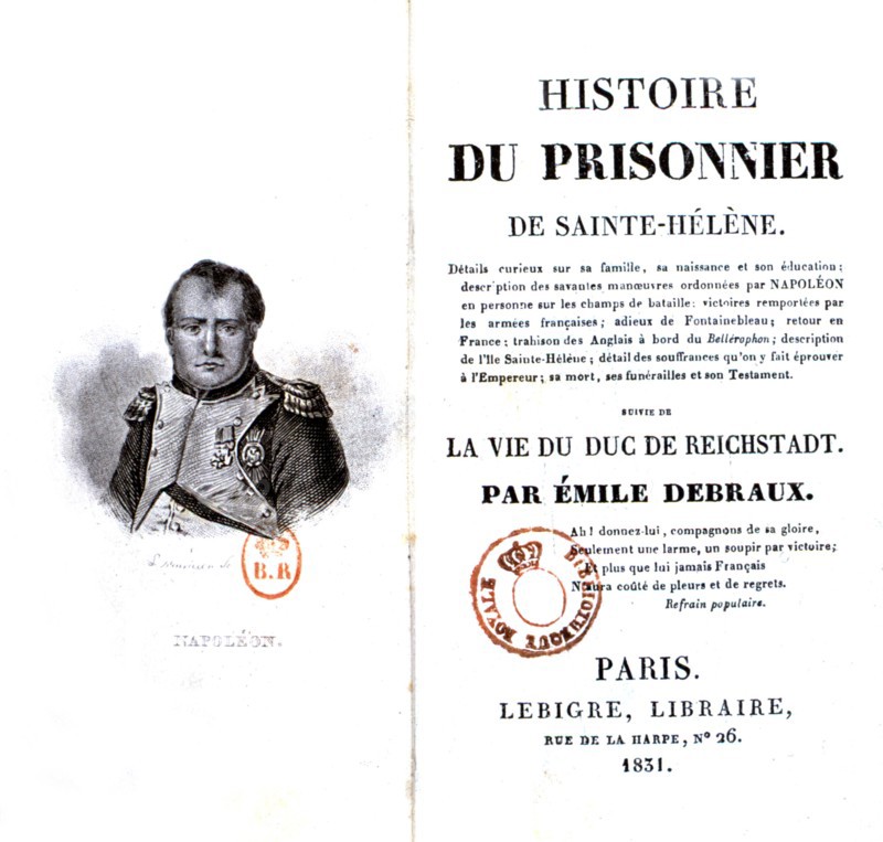Flyleaf of 'The prisoner from Saint Helena' (Napoleon Ist)