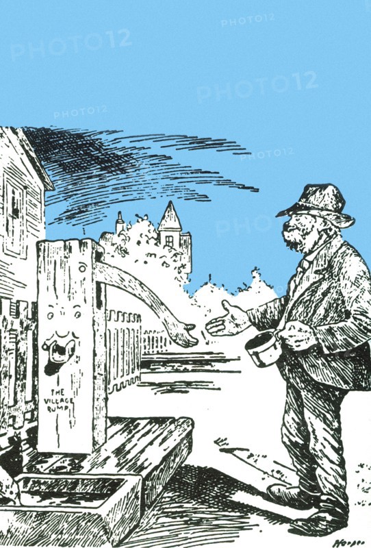 Caricature américaine au moment de la crise économique