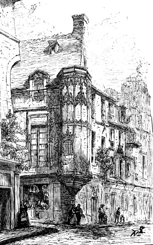 Paris. Barbette Hotel. Drawing by M. Delauney, engraved by M. Sotain in "Paris-Guide", 1867 Edition