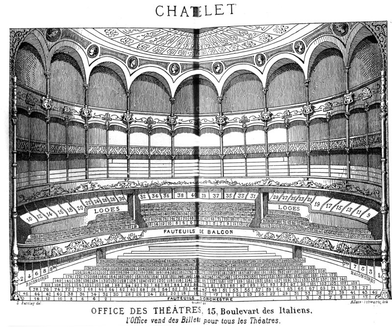 Paris. Le théâtre du Châtelet. in "Paris-Guide", Edition de 1867