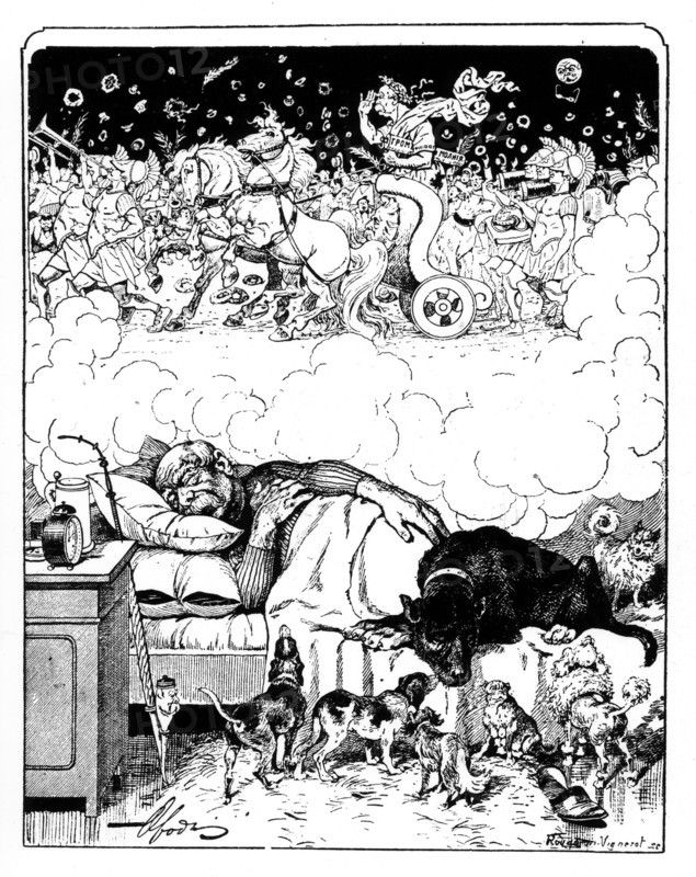 Caricature in "Strekoza". Bismarck's dream.