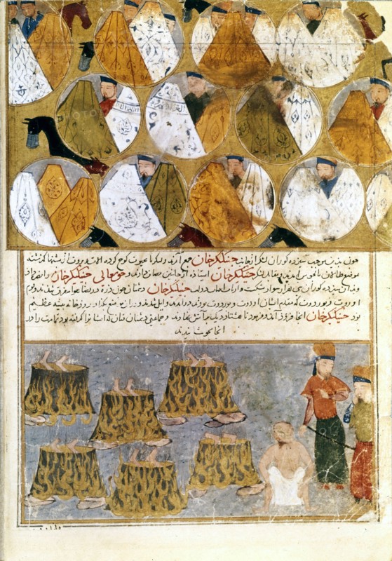 Rashid Al-Din, Tentes mongoles et prisonniers de Gengis Khan