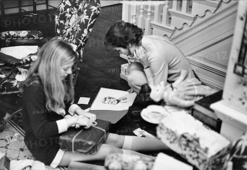 Jackie Kennedy. New Year 1970 at Turville Grange (UK).