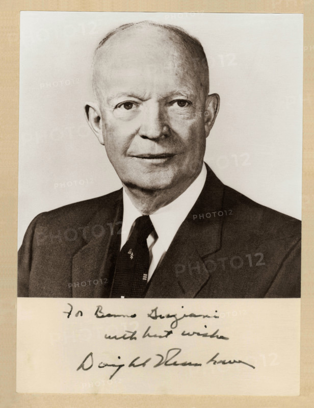 Portrait d'Eisenhower dédicacé