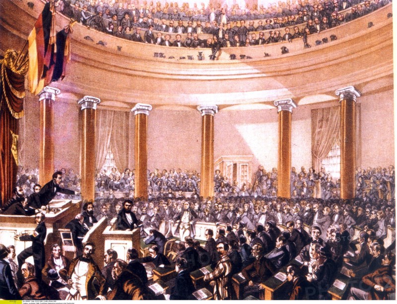 L'Assemblée nationale de Francfort à l'église "Paulskirche",  1848