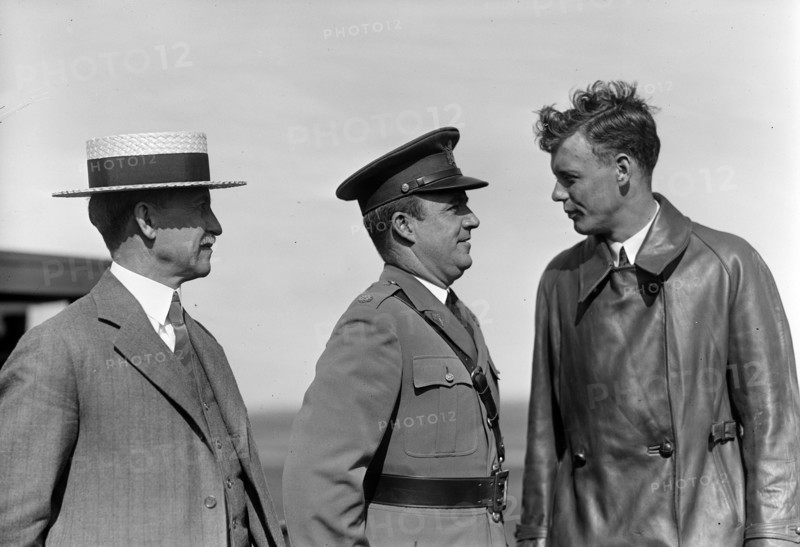 Orville Wright, John F. Curry et Charles Lindbergh, 1927